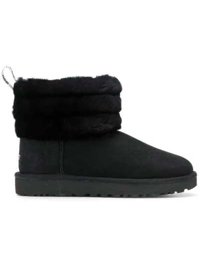 Ugg Fluff Mini Quilted Boots In Black