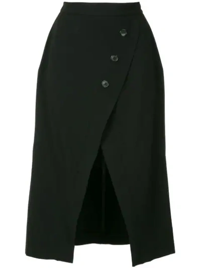 Kitx Button Front Slit Skirt - Black