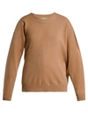 Stella Mccartney Asymmetric Wool-blend Sweater In Camel