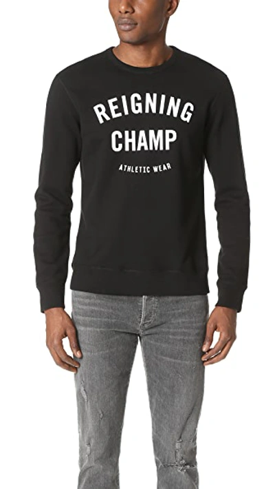 Reigning Champ Slim-fit Logo-print Mélange Loopback Cotton-jersey Sweatshirt In Black/ White