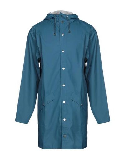 Rains Overcoats In Slate Blue