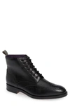 Ted Baker Twrens Wingtip Boot In Black Leather