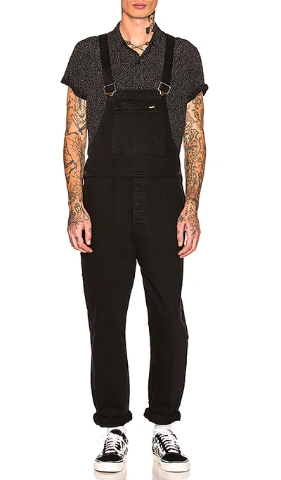 Rolla's Trade Straight Leg Twill Dungarees In Black