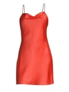 Alice And Olivia Harmony Mini Slip Dress In Poppy