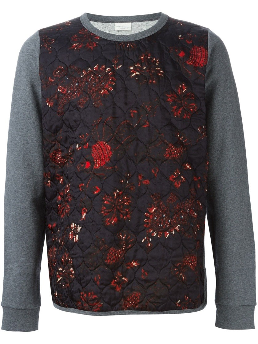 Dries Van Noten Quilted Panel Sweatshirt | ModeSens