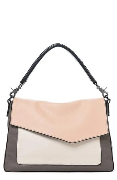 Botkier Cobble Hill Slouch Calfskin Leather Hobo - Coral In Nude Combo