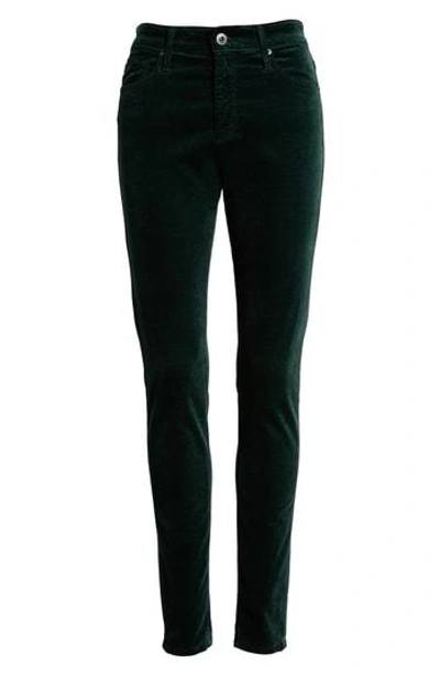 Ag The Farrah High Waist Velvet Jeans In Verdant