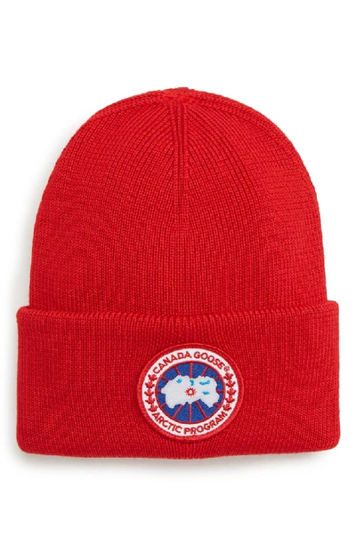 Canada Goose Arctic Disc Toque Beanie Hat In Red