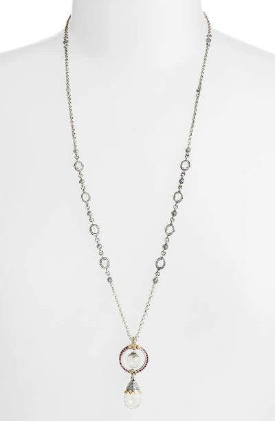 Konstantino Pythia Double Drop Pendant Necklace In Silver