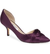 Nina Blakely Half D'orsay Pointy Toe Pump In Eggplant Satin