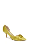 Nina Blakely Half D'orsay Pointy Toe Pump In Zest