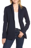 Jcrew Merino Sweater Blazer In Navy