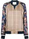 3.1 Phillip Lim / フィリップ リム Check & Floral Bomber Jacket In Brown