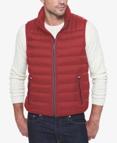 Tommy Hilfiger Men's Quilted Vest, Created For Macy's In Red