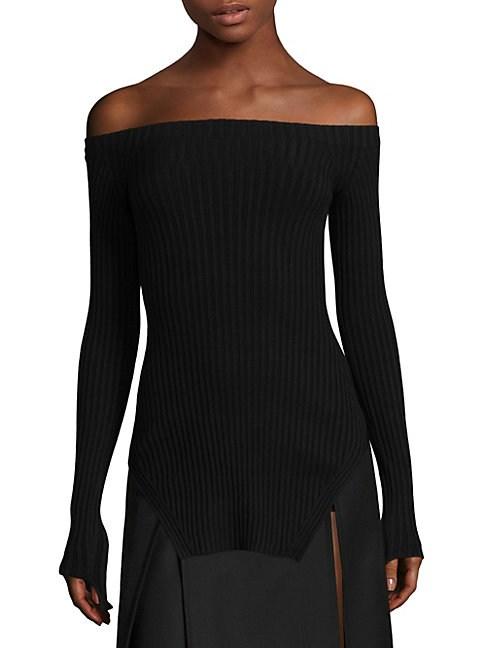 helmut lang off the shoulder top