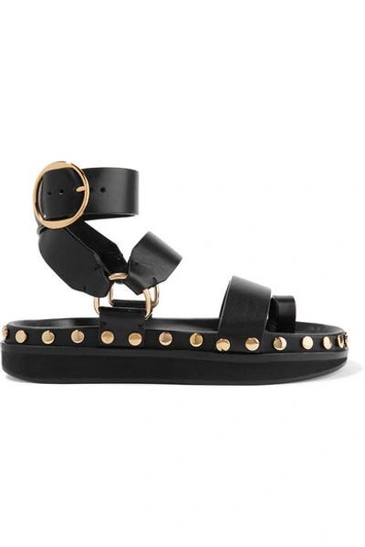 Isabel Marant Nirvy Stud-embellished Leather Sandals In Black