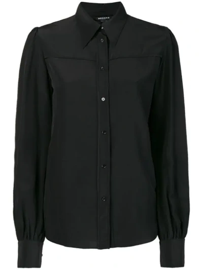 Rochas Longsleeved Button Blouse In Black