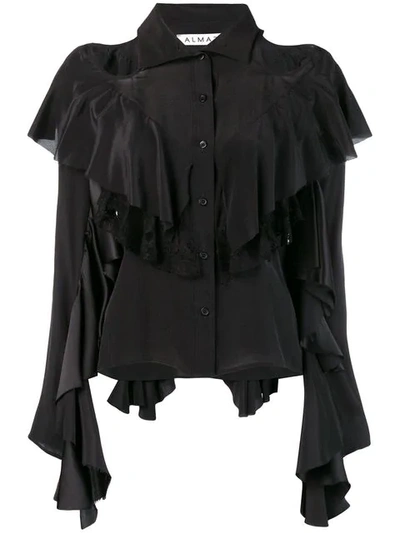Almaz Ruffled Shirt - Black
