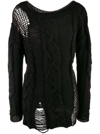 Almaz Open Knit Details Jumper - Black