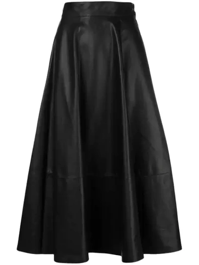Loewe High Waisted Full Skirt In Black