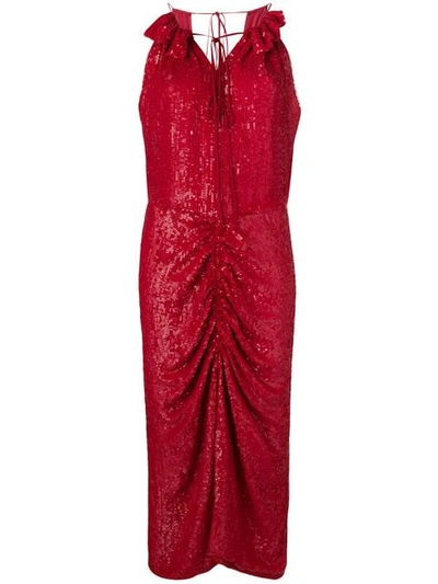 lace stomach dress 1940s Pink Nylon Sheer Lace Ruched Stomach Slip Dress – Breath Of the Earth main image 1