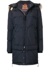 Parajumpers Fur Hood Padded Coat In Blue