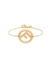Fendi F-logo Bangle Bracelet In Metallic