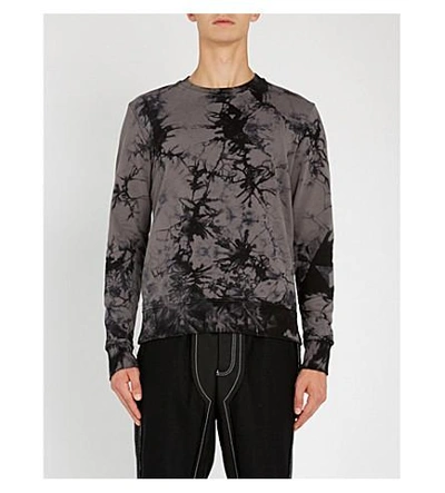 Helmut Lang Tie-dye Cotton-jersey Sweatshirt In Grey Black