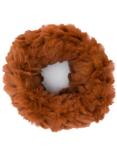 Yves Salomon Sheared Knit Snood - Orange