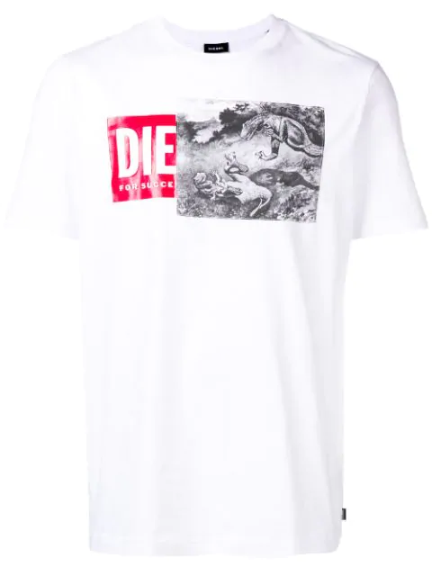 Diesel Graphic T-shirt In White | ModeSens