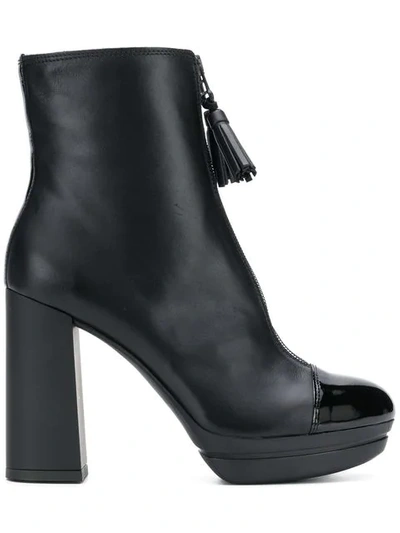 Hogan Ankle Platform Boots In Black