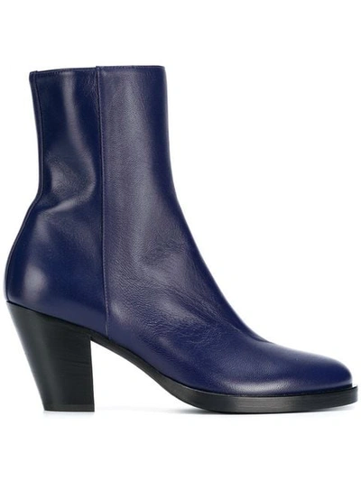 A.f.vandevorst Side Zip Ankle Boots In Blue