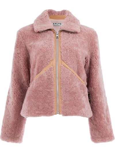 Aalto Shearling Zip-up Jacket - Pink