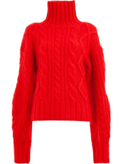 Aalto Cable-knit Jumper In Red