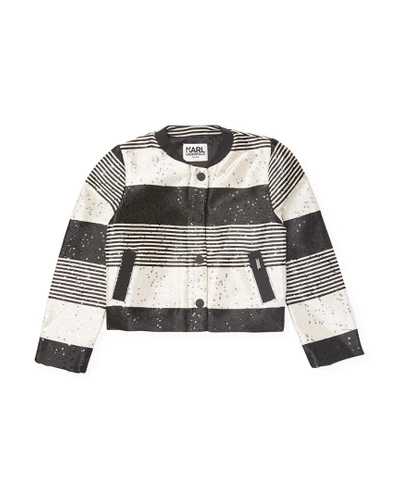 Karl Lagerfeld Striped Pocket Jacket In Nocolor