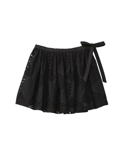 Milly Minis Wrap Skirt In Black