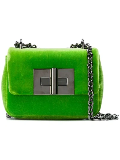 Tom Ford Natalia Mini Velvet Shoulder Bag In Bright Green