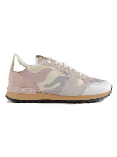 Valentino Garavani Camouflage Sneakers In H7m L.ivory/w.rose/p.grey