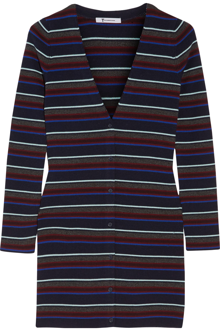 Alexander Wang T Striped Merino Wool Cardigan | ModeSens