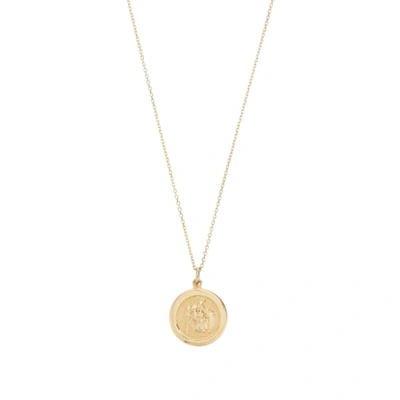 Lily & Roo Small Round Gold St Christopher Pendant Necklace