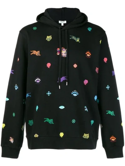 Kenzo Tiger Capsule Multi Icons Hoodie In Black