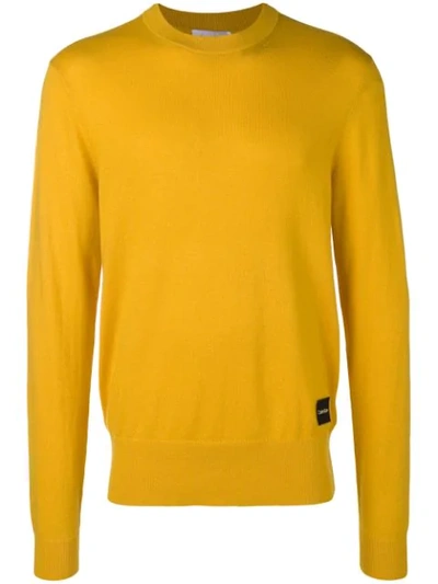 Calvin Klein Plain Knit Sweater - Yellow