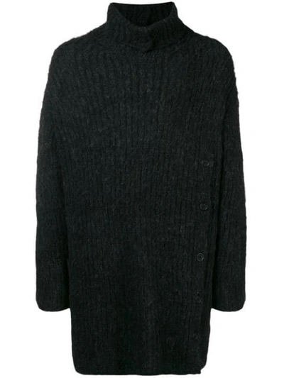 Yohji Yamamoto Oversized Roll Neck Sweater In Black