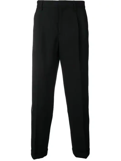 Alexander Mcqueen High Waisted Tailored Trousers In Black