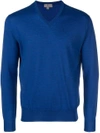 Canali V-neck Sweater - Blue