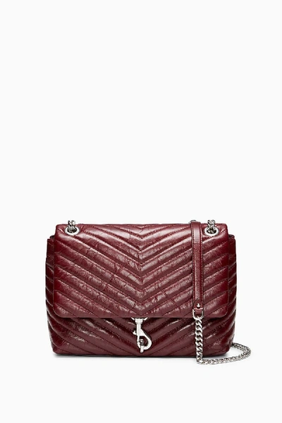 Rebecca Minkoff Edie Medium Convertible Leather Shoulder Bag In Bordeaux