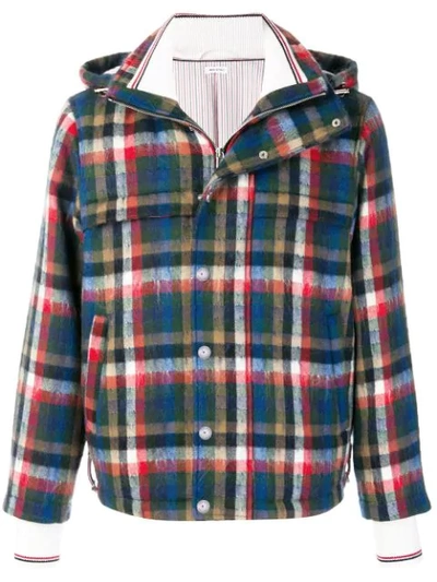 Thom Browne Gingham Tartan Down-filled Hairy Mohair Tech Jacket - Multicolour In Multicolour