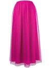 Red Valentino Point D'esprit Midi Skirt In Pink