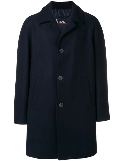 Herno Single Breasted Coat In 9290 Blue | ModeSens