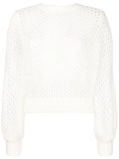 Zimmermann Mesh Detail Sweater - White